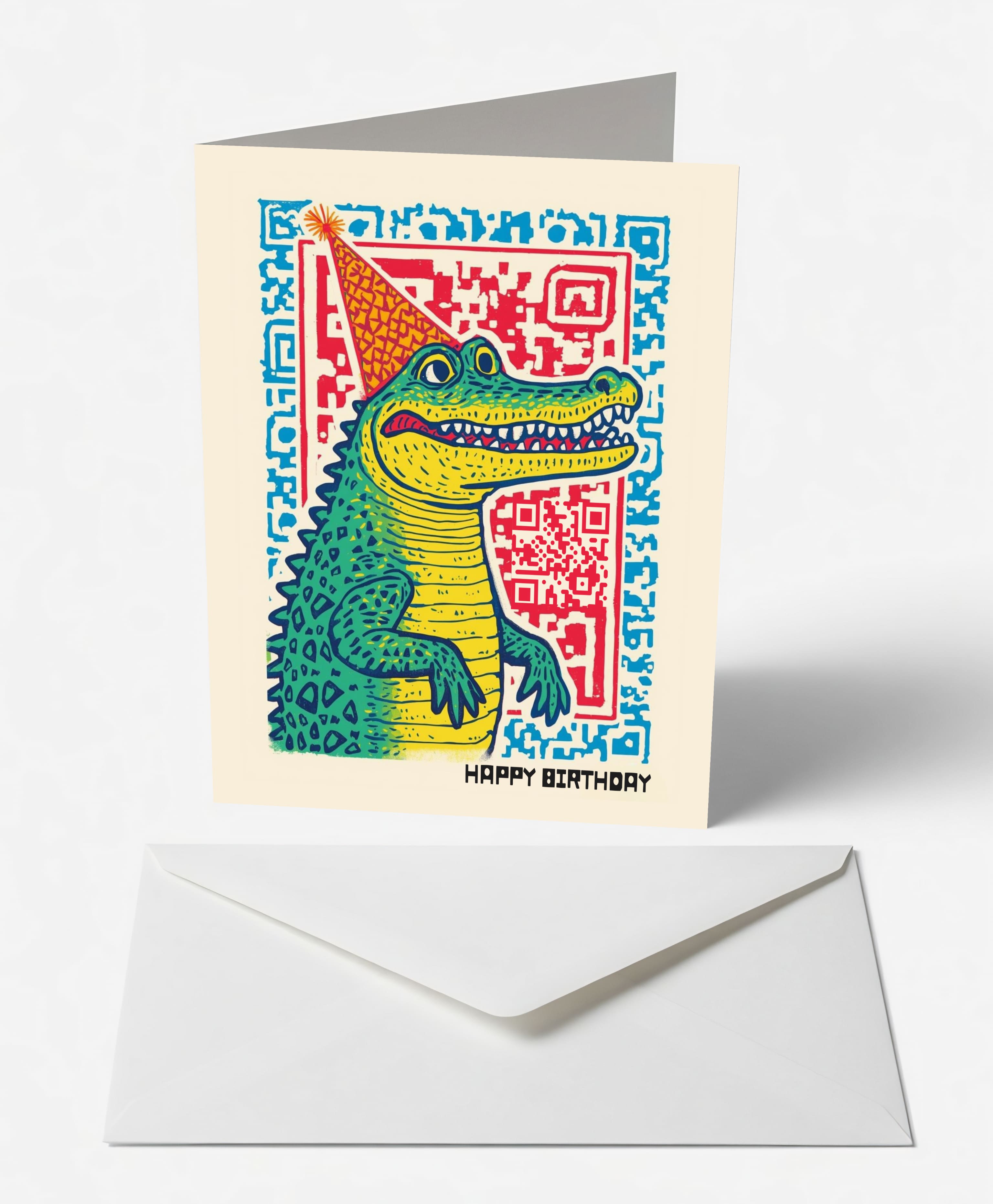 Cheerful Crocodile Birthday Card