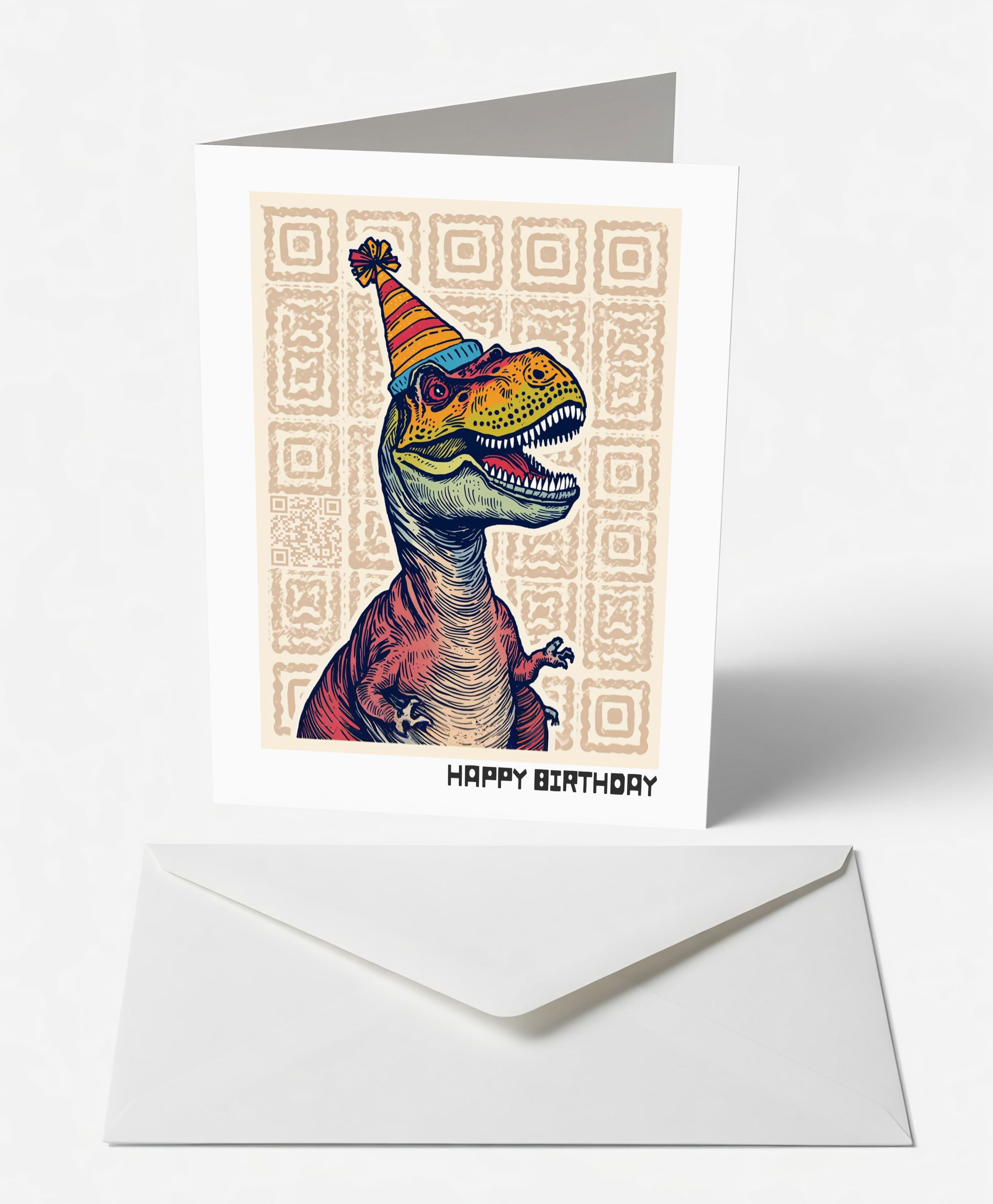 T-Rex Dinosaur Birthday Card