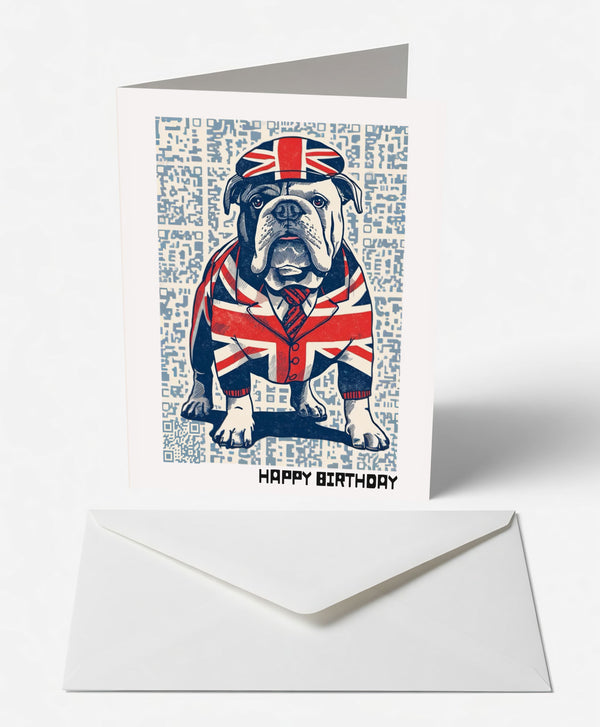 Union Jack Bulldog Birthday Card