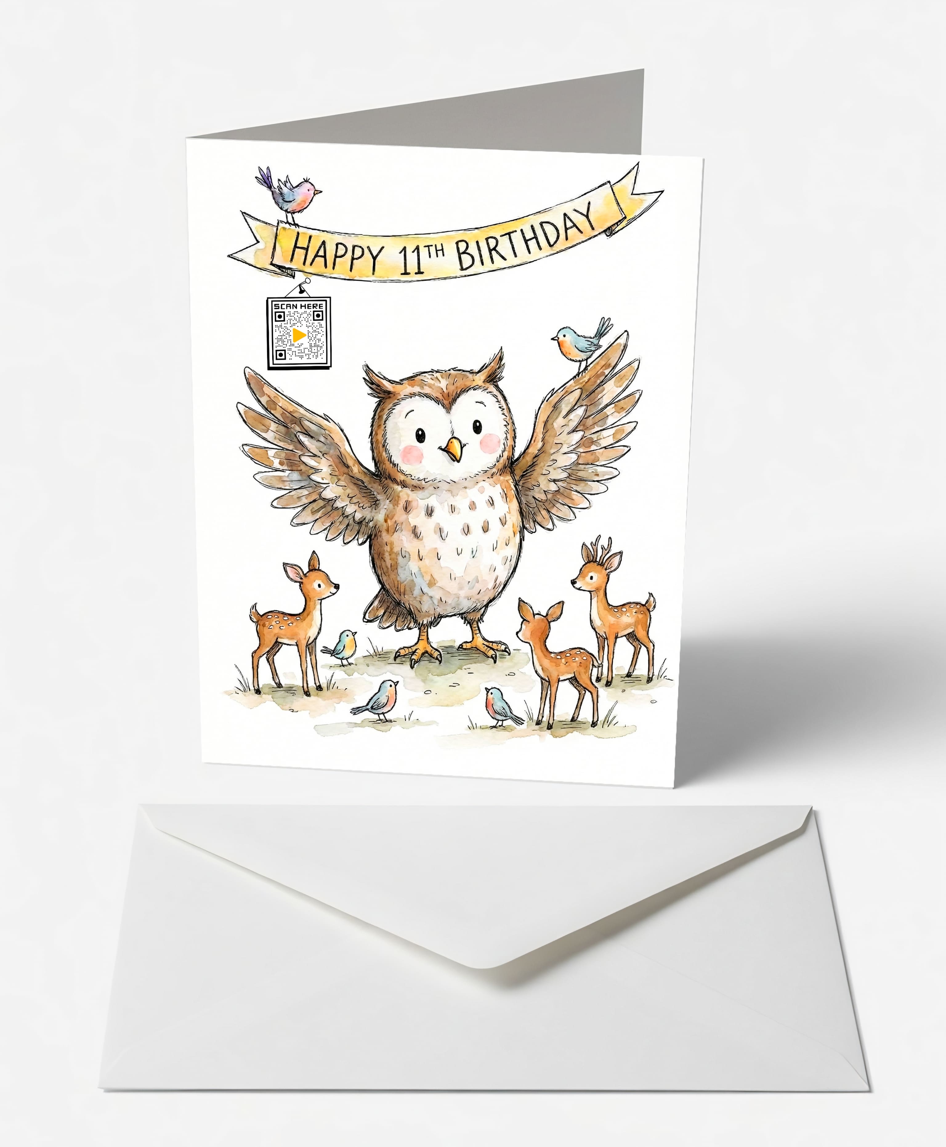 Wise Owl 11th Birthday Card
