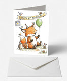 Scanimate | Birthday Card | Fantastic Singing Fox th Design | Interactive QR Song | With Envelope | Happy Birthday Greeting Card | Her/Him