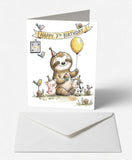 Scanimate | Birthday Card | Sweet Serenade Sloth th Design | Interactive QR Song | With Envelope | Happy Birthday Greeting Card | Her/Him