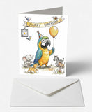 Party Parrot & Safari Crew Birthday Card