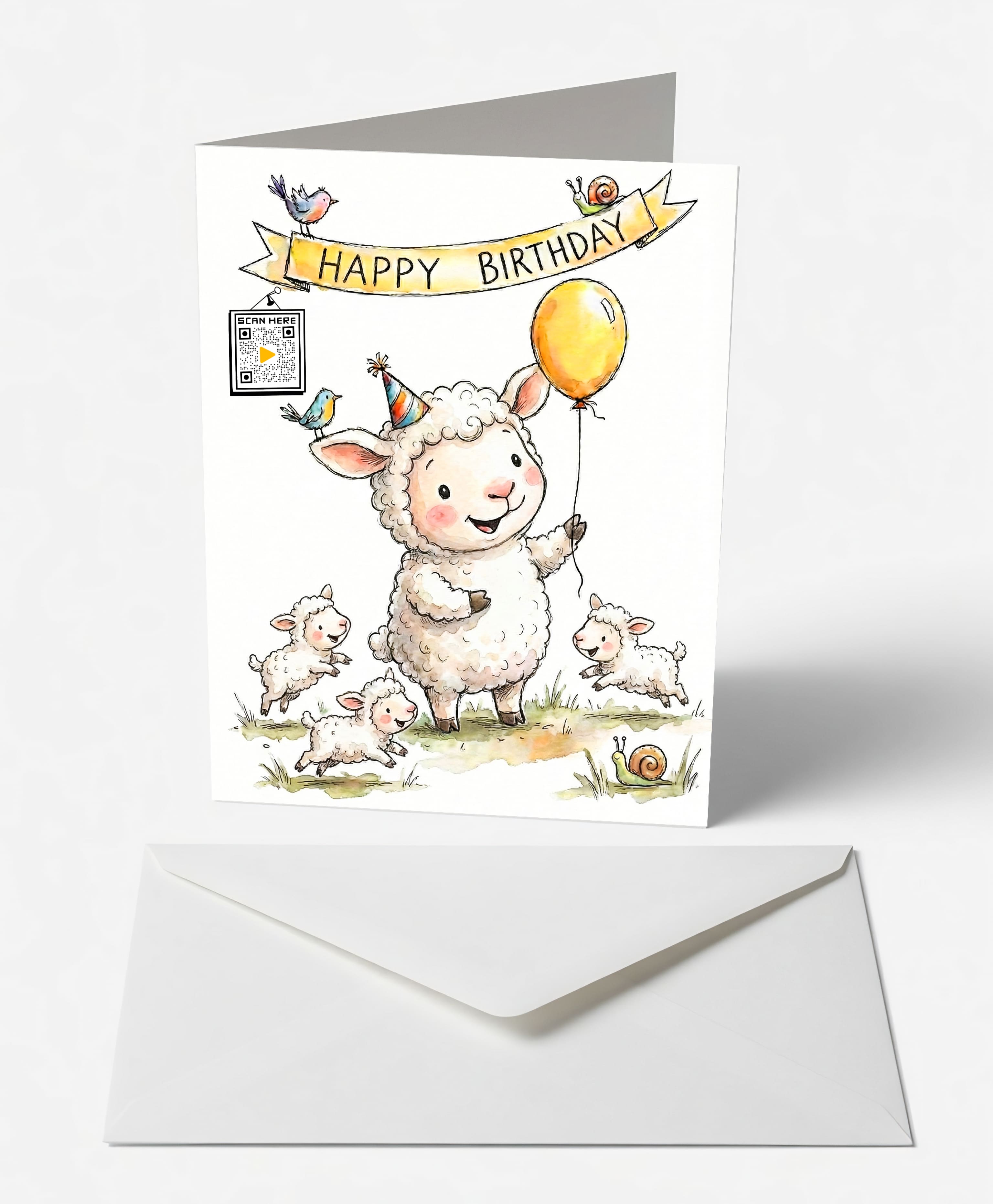 Cheerful Sheep Birthday Card