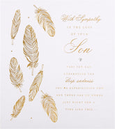 Heavenly Feathers Sympathy Card - Loss of Son