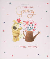 Boofle Birthday Card For Granny With Envelope - Cute Design Watering Flowers