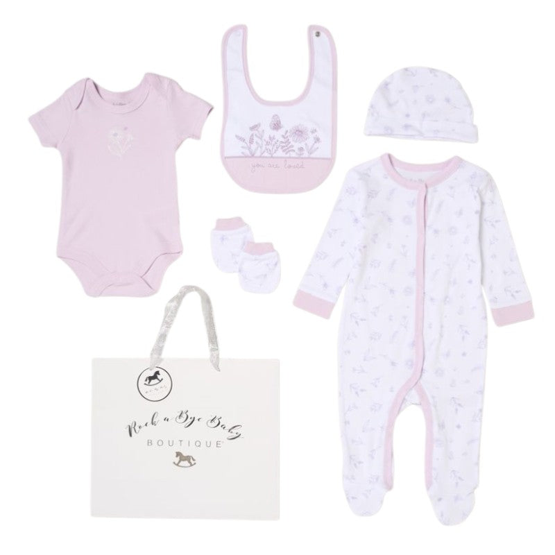 Send It By Pink Floral 'You Are Loved' 5 Piece Set