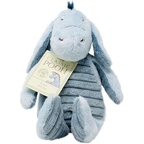 Rainbow Designs Winnie the Pooh & Friends Eeyore plush toy, soft donkey cuddly stuffed animal for babies and children.