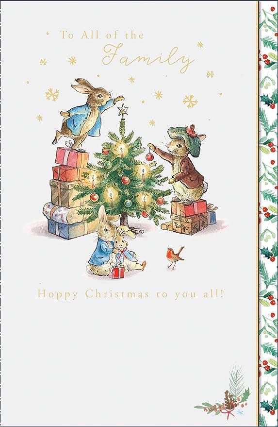 Peter Rabbit Happy Christmas to All Family Christmas Card