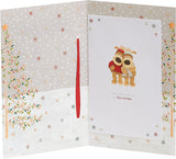 Boofles stood in the snow with an umbella-Fiance (300)