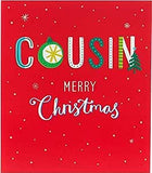 Bright Lettering Cousin Christmas Card