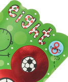 8th Football Birthday Card - Badge Included