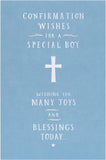 Blue Design Confirmation Card For Boy