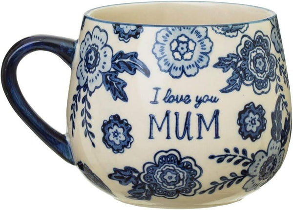 Blue Willow ceramic mug by Sass & Belle featuring a classic floral pattern, perfect for enjoying hot beverages.