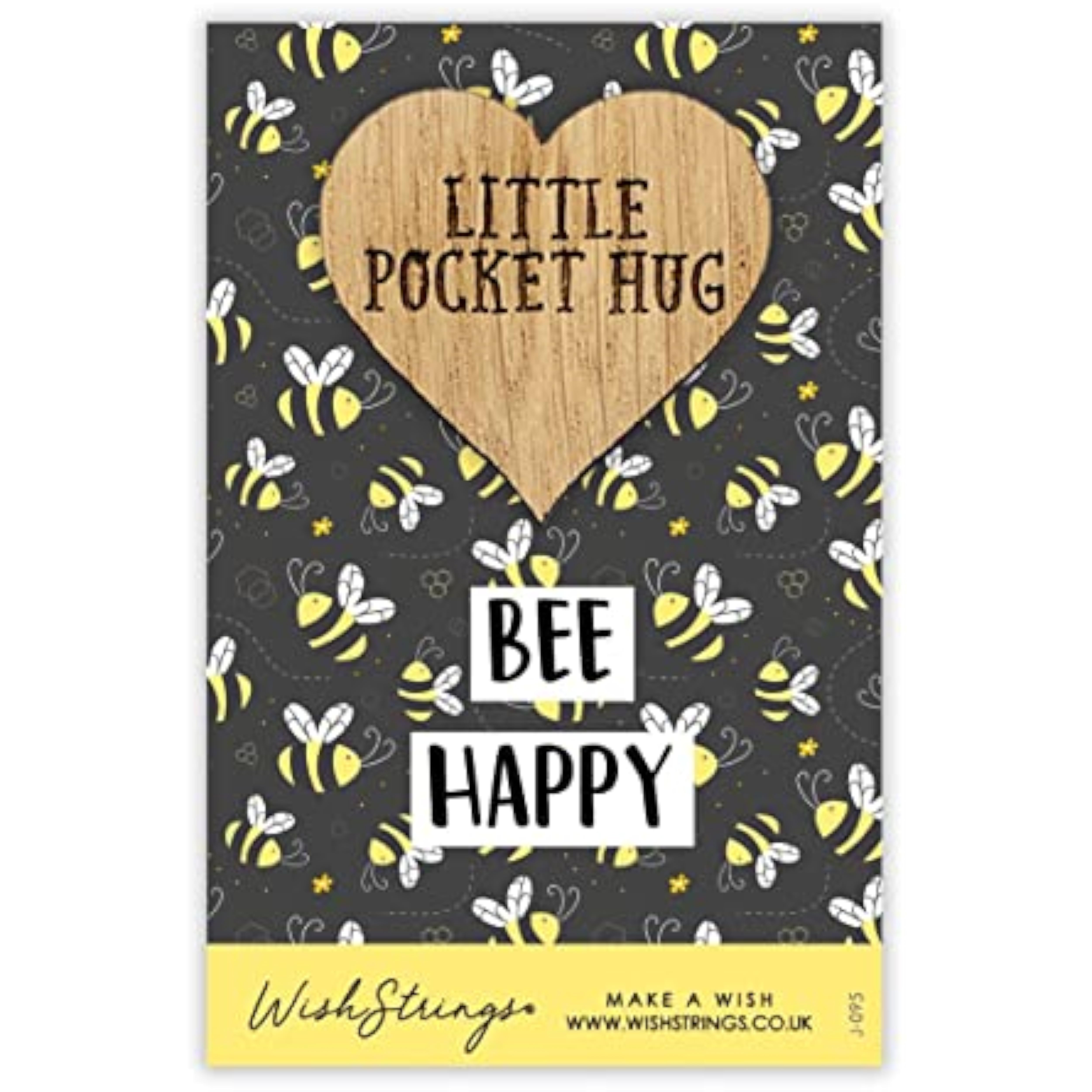 Bee Happy Bumblebee pocket hug wish token keepsake gift from Second Nature, featuring a cute bee design on a small token.
