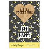 Bee Happy Bumblebee pocket hug wish token keepsake gift from Second Nature, featuring a cute bee design on a small token.