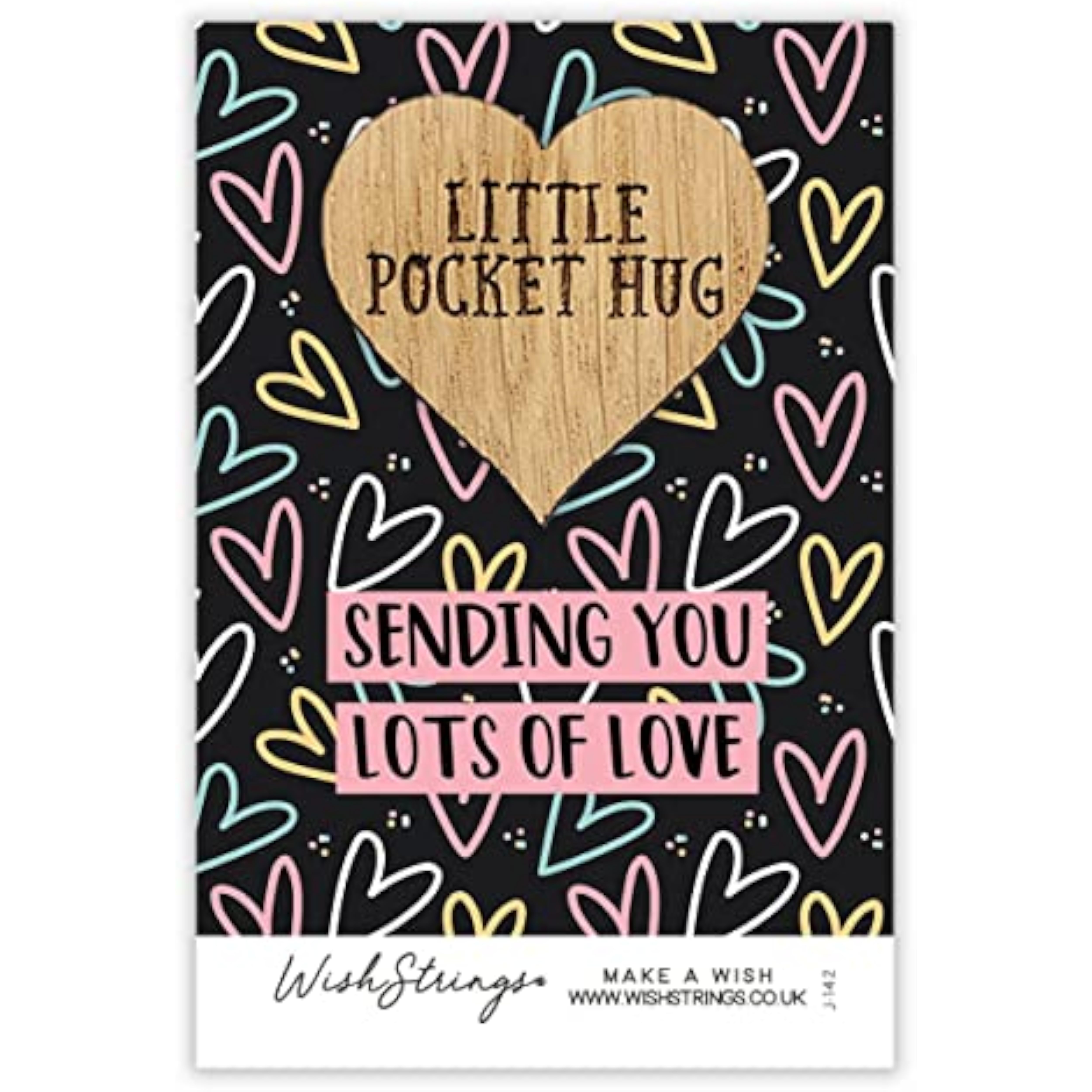 Second Nature Sending Lots of Love pocket hug wish token keepsake gift, small token with heartfelt message for loved ones