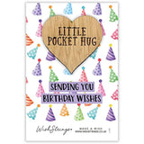 Second Nature Sending You Birthday Wishes pocket hug wish token keepsake gift, small heartfelt token with sentimental design.