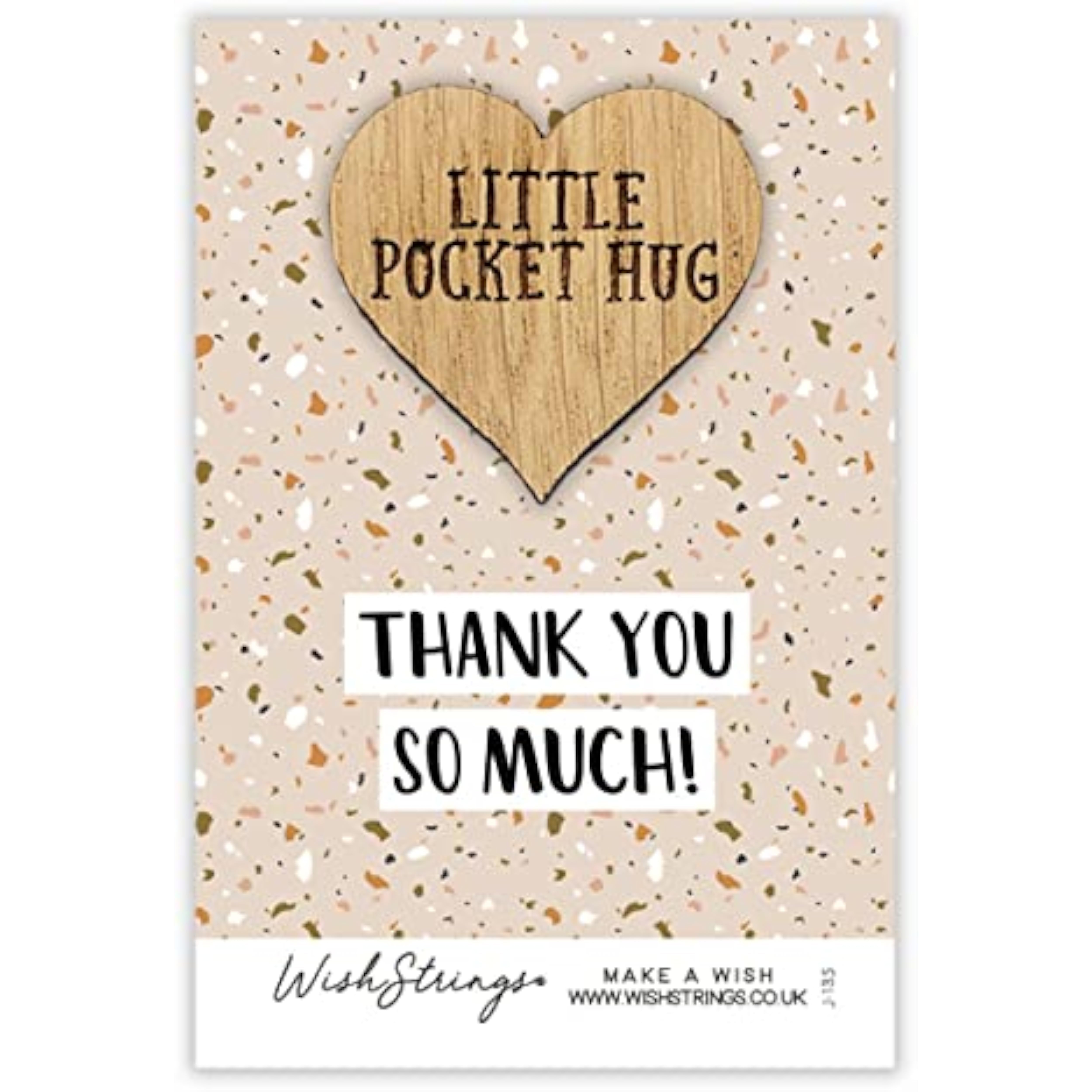 Small pocket hug wish token gift from Second Nature with "Thank You So Much!" message, perfect keepsake gift idea.