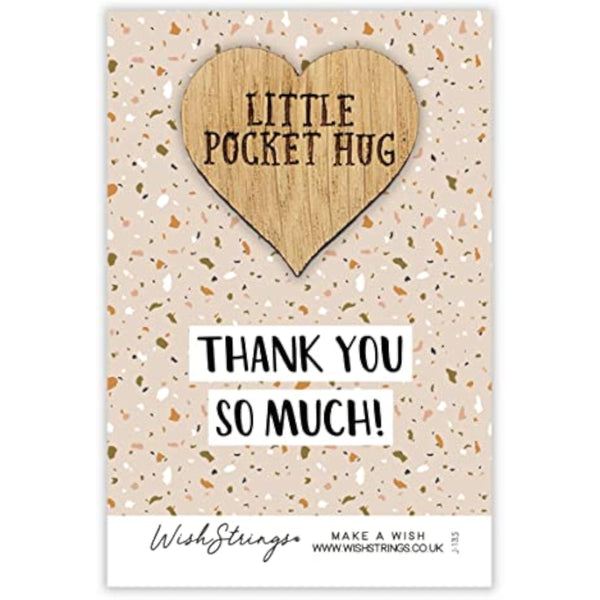 Small pocket hug wish token gift from Second Nature with "Thank You So Much!" message, perfect keepsake gift idea.