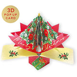 3D Pop Up Christmas Tree greeting card by Second Nature featuring a festive holiday design with a colorful, layered paper tree.