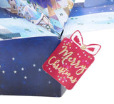 3D pop-up Santa and sleigh Christmas greeting card by Second Nature, featuring festive holiday scene with detailed design.