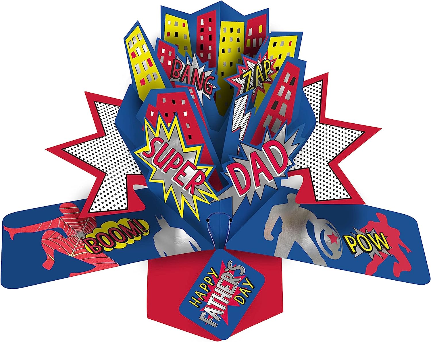 Super Dad 3D pop-up greeting card by Second Nature featuring a detailed, vibrant design for special occasions.