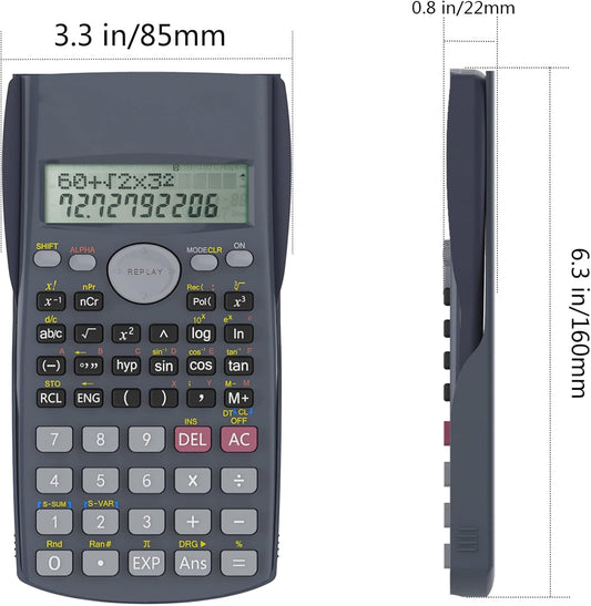 Send It By Helect 2-Line Engineering Scientific Calculator in black, with dual-line display, ideal for school and business use.
