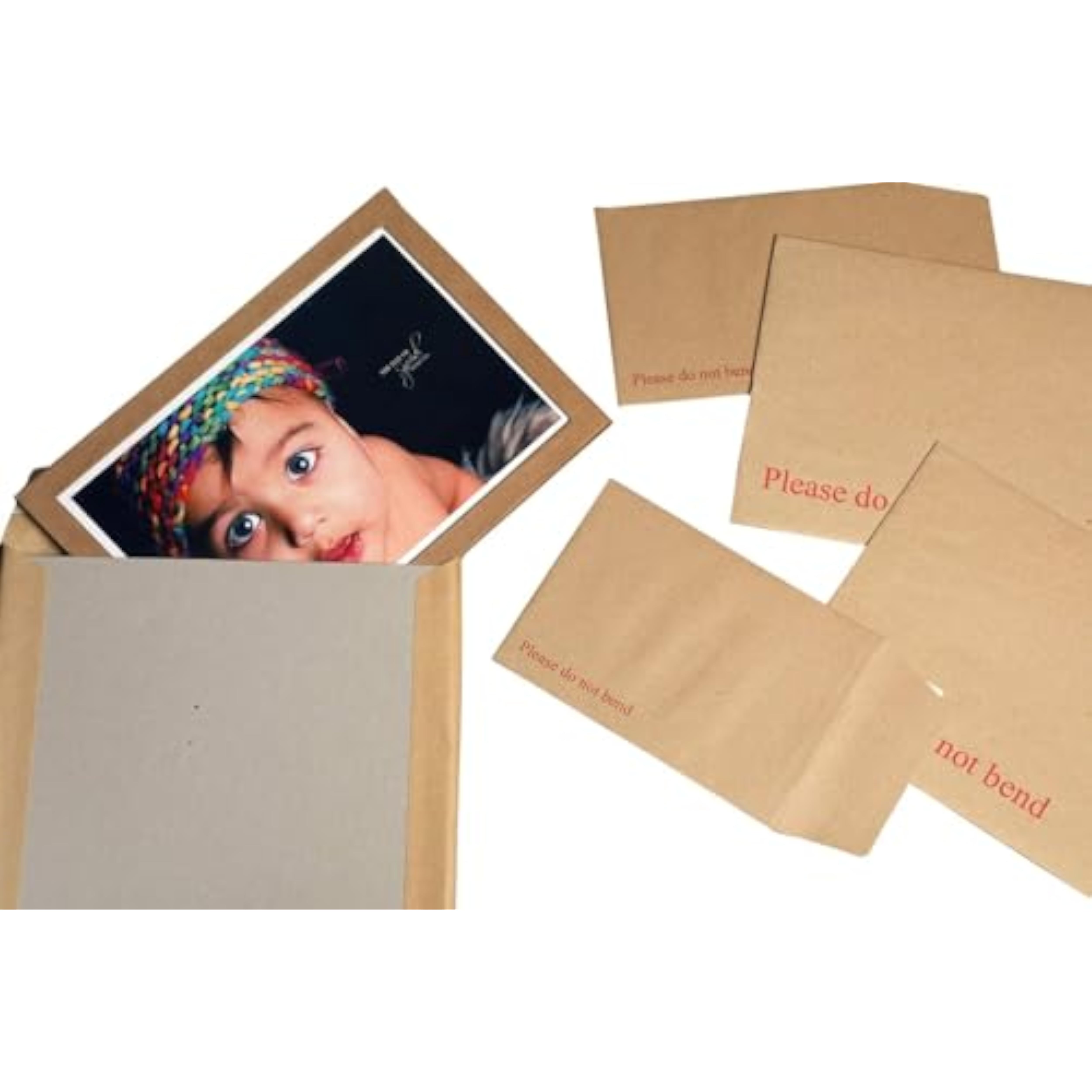 Pack of 125 brown Kraft back board envelopes from Send It By, featuring durable envelopes suitable for mailing and packaging.