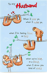 Husband Birthday Card with Sloths