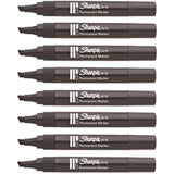 Single Sharpie W10 black permanent marker with chisel tip, shown on a greeting card for writing or decorating.