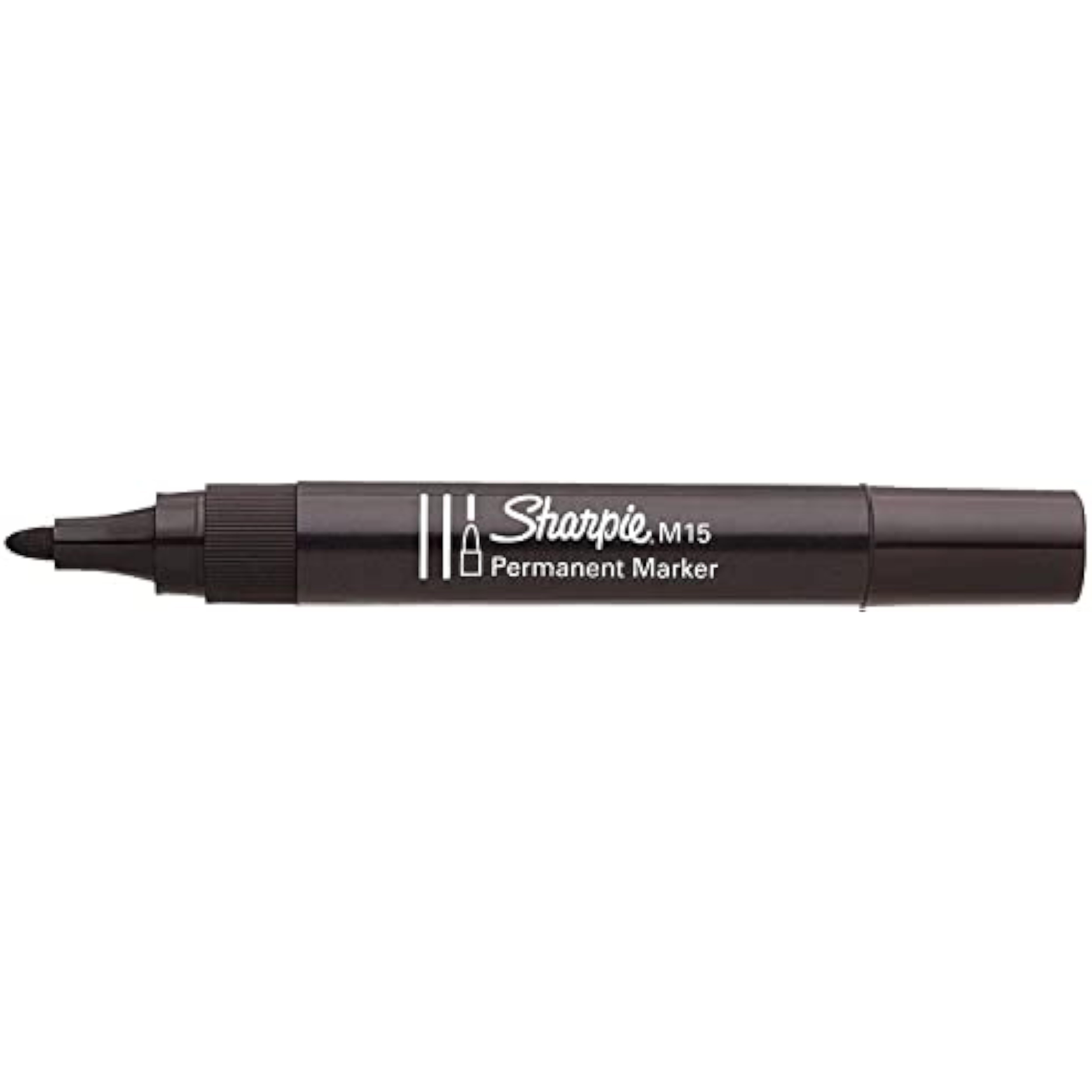 Sharpie M15 Black Permanent Marker Bullet Tip used on greeting card with handwritten message and bold black ink.
