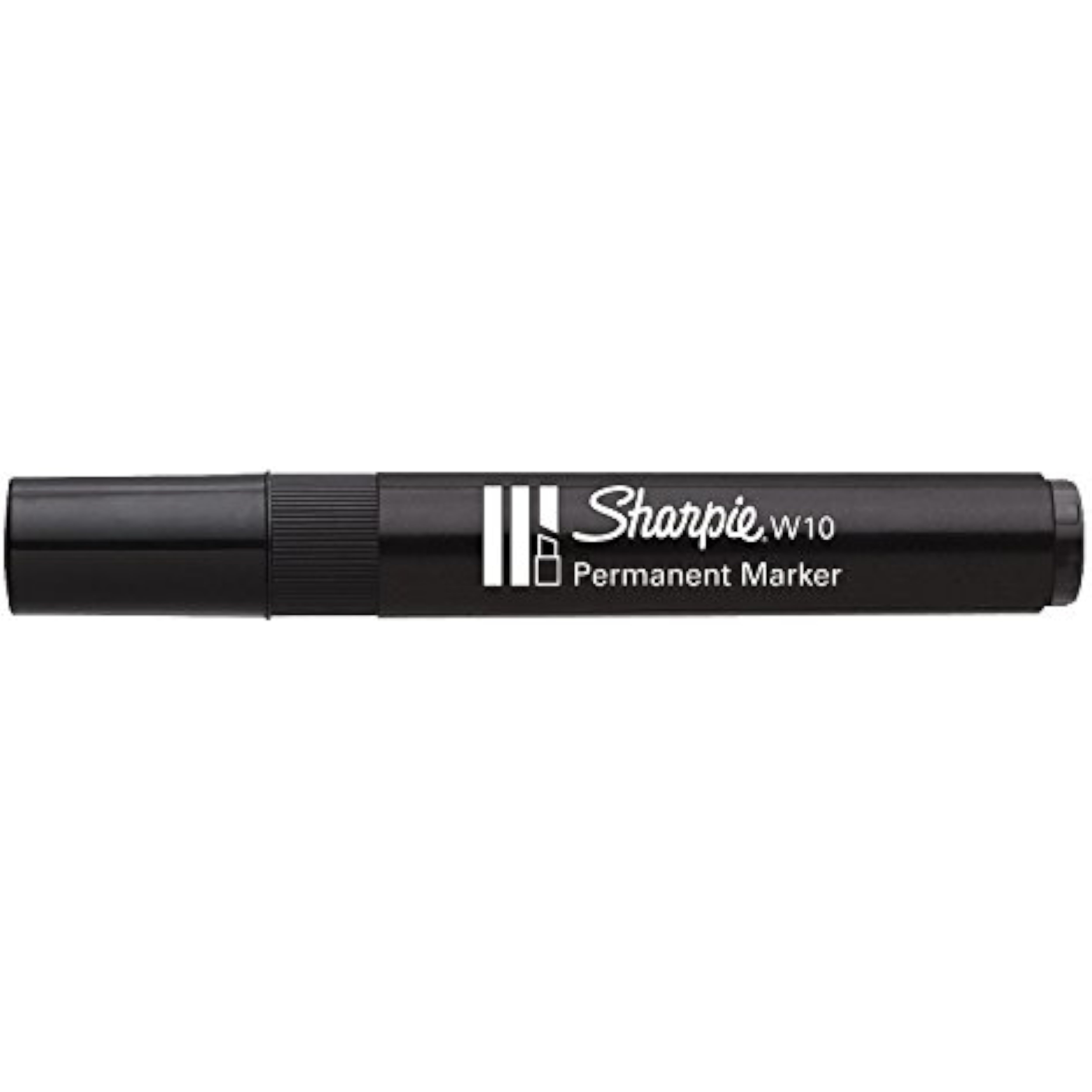 Black Sharpie W10 permanent markers with chisel tips, 12-pack, ideal for creating bold, permanent designs on greeting cards.