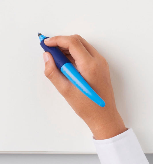Stabilo EASYoriginal Pastel ergonomic rollerball pen in cloudy blue, designed for left-handed writers.