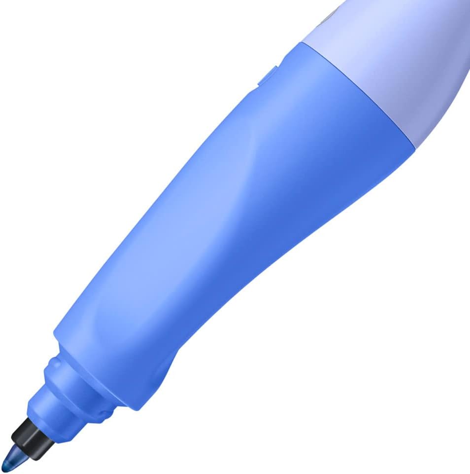 Stabilo EASYoriginal Pastel ergonomic rollerball pen in cloudy blue for right-handed users, featuring a comfortable grip design.