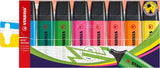 Assorted Stabilo Boss Original highlighters in various bright colors arranged in a pack of 8 on a white background.