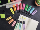 Assorted Stabilo Boss Original highlighters in a pack of 8 with vibrant colors and chisel tips for highlighting and marking text.
