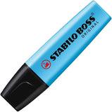 Greeting card featuring a Stabilo Boss Original Blue Highlighter, showcasing smooth and versatile highlighter design on the card surface.