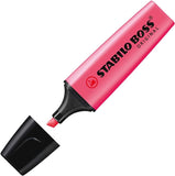 Pink Stabilo Boss Original Highlighter used on a greeting card, showcasing bold and reliable marking for creative projects.