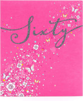 Sixtieth Age 60 Birthday Card with Foil Details