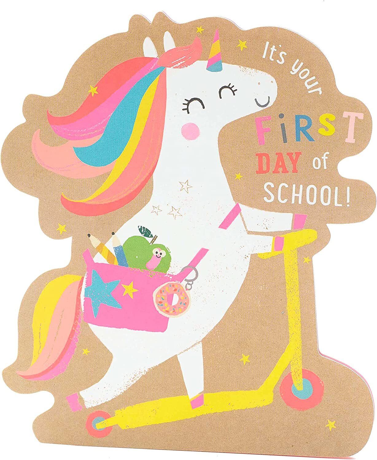First Day Of School Card For Girl Unicorn