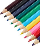 Set of 10 Tallon chunky 1/2 size colored pencils with a sharpener, featuring vibrant colors and sturdy design for easy use.
