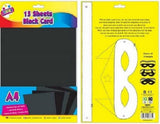 15 sheets of black A4 activity cards from Tallon, showing blank black paper suitable for art and craft projects.