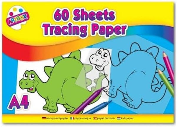 A4 Tracing Paper Pad by Tallon with 60 sheets, showing multiple sheets stacked in a neat pile on a white background.