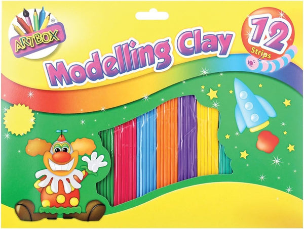 Medium Tallon modelling clay in 12 strips, soft and malleable for sculpting and craft projects.