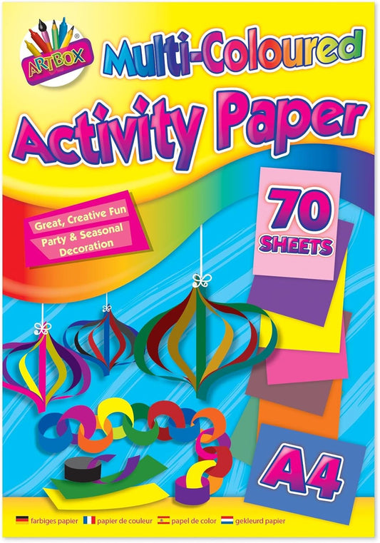 Multi-coloured Tallon 70-sheet pad with vibrant pages and spiral binding, ideal for note-taking and creative projects.
