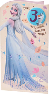 You're 3 Disney Frozen Princess Elsa Birthday Card