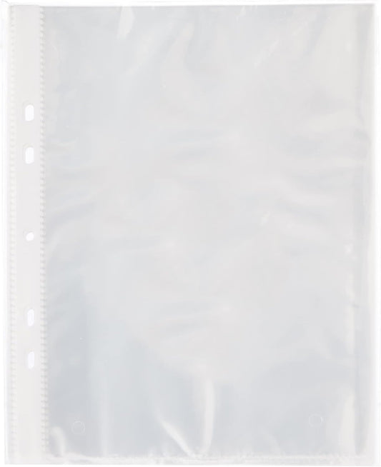 Tiger A5 strong transparent poly punched pockets, 20 sleeves, ideal for organizing documents in wallets or folders.