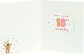 Boofle 18th Birthday Card For Her/Female/Friend With Envelope - Cute Design