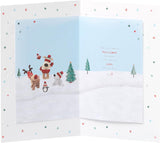 Boofle Stood With A Flag with Animal Friends All Christmas Card